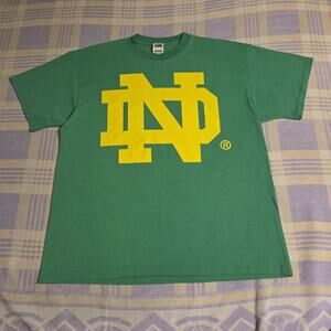 Vintage 90s Notre Dame Fighting Irish Mens XL Game Big Logo T Shirt ND 2000s